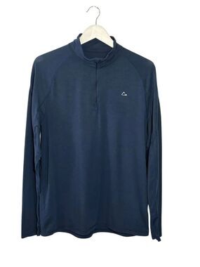 Paradox Merino Blend navy 1/4 zip pullover with quick-dry fabric - L